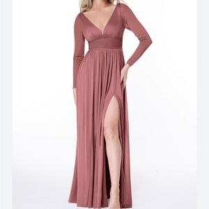 AZAZIE Desert Rose Long Mesh Dress Size 14 Long Sleeve